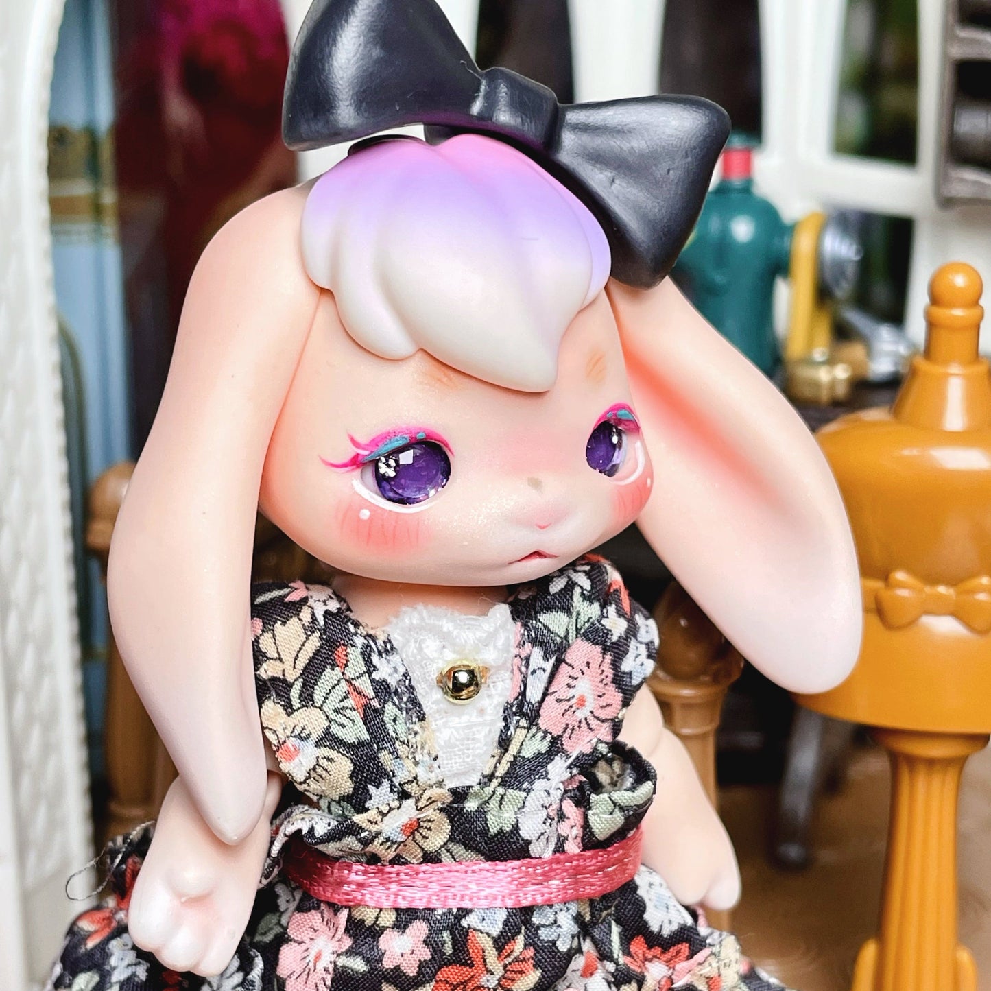 【Dear My Lady】セミレジン フラッシング ビー玉 ソーダグレープ パープル シルバー瞳 / 8mm BJD クムクク ココリアン オビツ 小型ペット