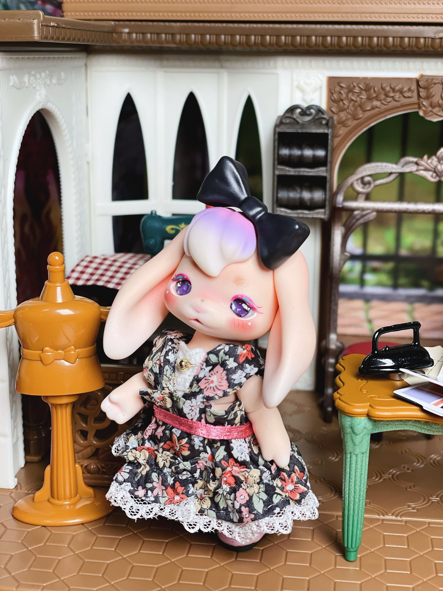 【Dear My Lady】セミレジン フラッシング ビー玉 ソーダグレープ パープル シルバー瞳 / 8mm BJD クムクク ココリアン オビツ 小型ペット