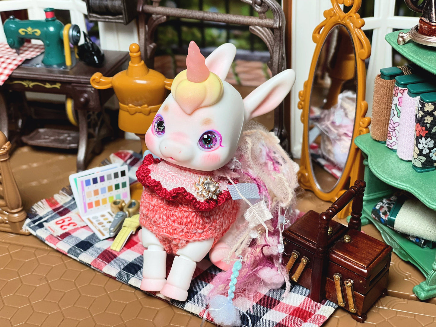 【Dear My Lady】半樹脂閃眼 萊姆紫 深黑瞳 閃鑽 / 10mm BJD kumukuku Cocoriang OBITSU OB11