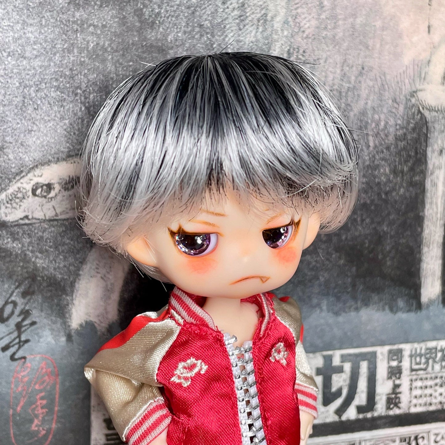 【Dear My Lady】半樹脂閃眼 萊姆紫 深黑瞳 閃鑽 / 12mm BJD kumukuku Cocoriang AngelPhilia 4分 6分