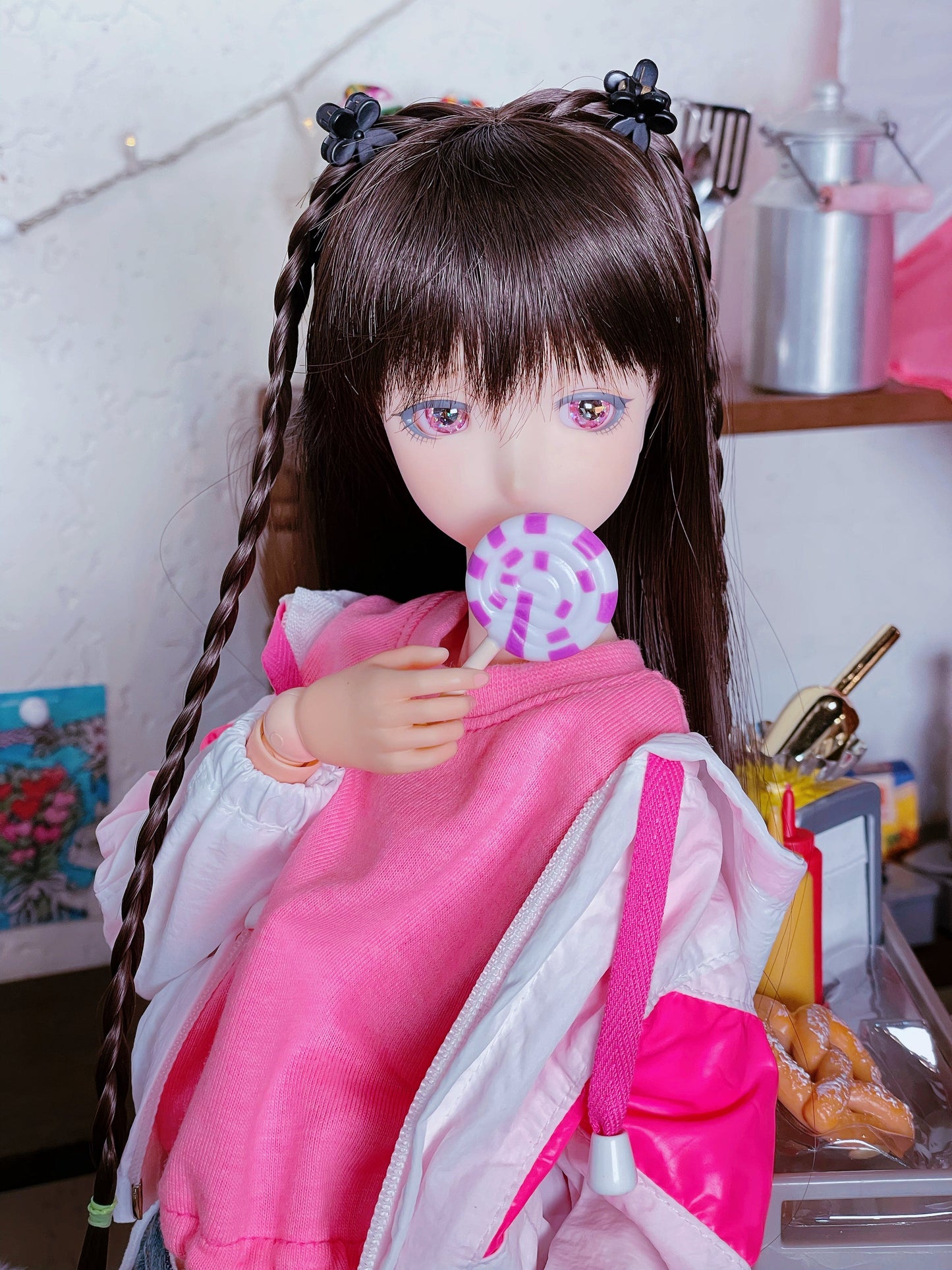 [Dear My Lady] Semi-resin sparkling bubble gum dark pink and black pupils/12mm BJD Cocoriang AngelPhilia 4 points 6 points