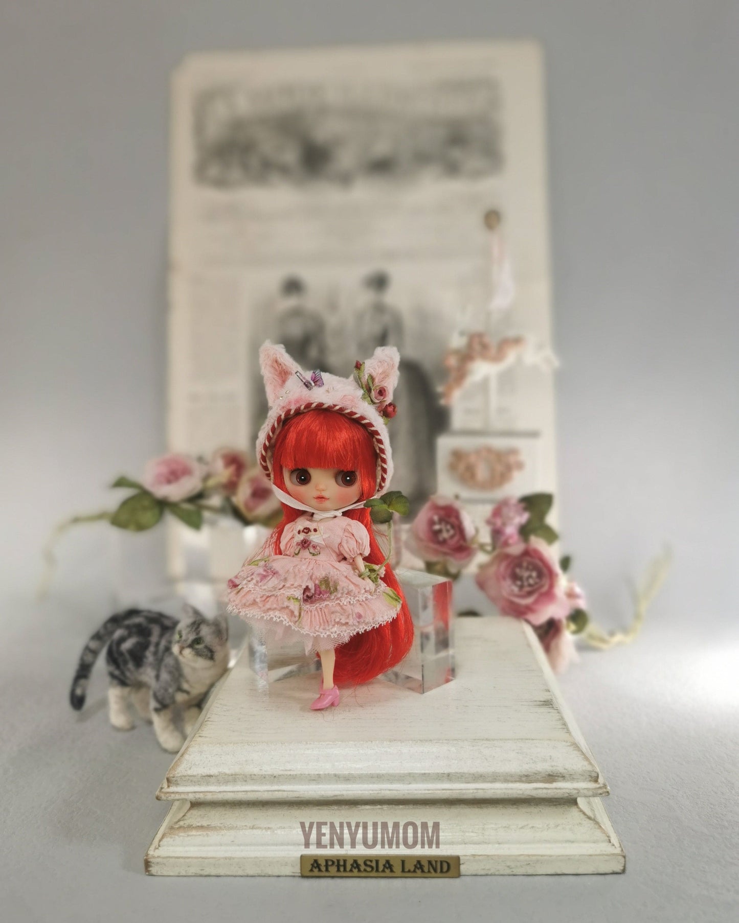 【Yenyumom】Clover Kitty Pink Dress Set / Petite Blythe