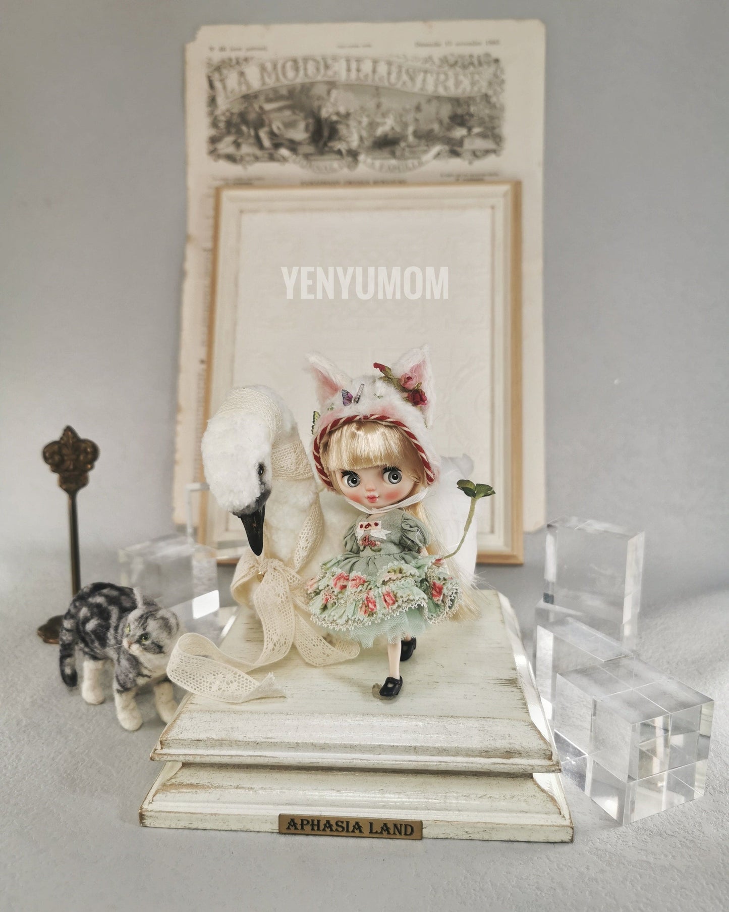 【Yenyumom】Clover Kitty Green Dress Set / Petite Blythe