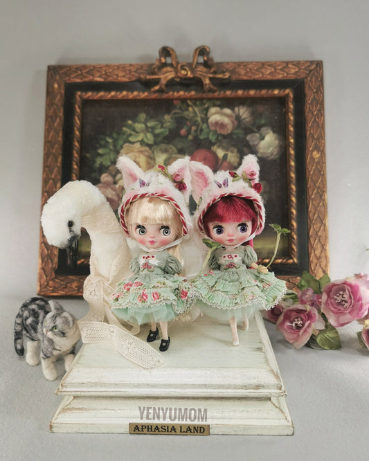 【Yenyumom】Clover Kitty Green Dress Set / Petite Blythe