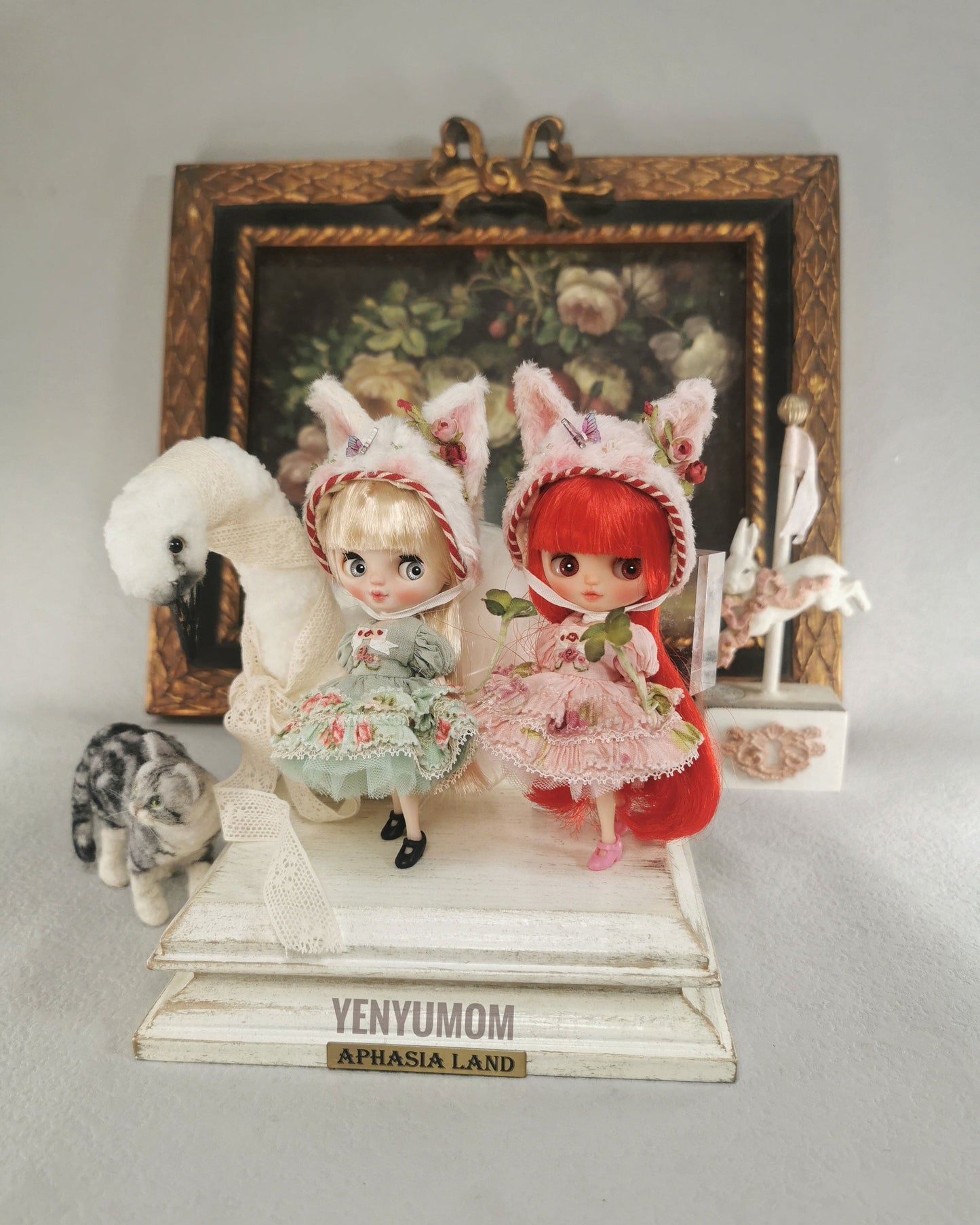 【Yenyumom】Clover Kitty Pink Dress Set / Petite Blythe