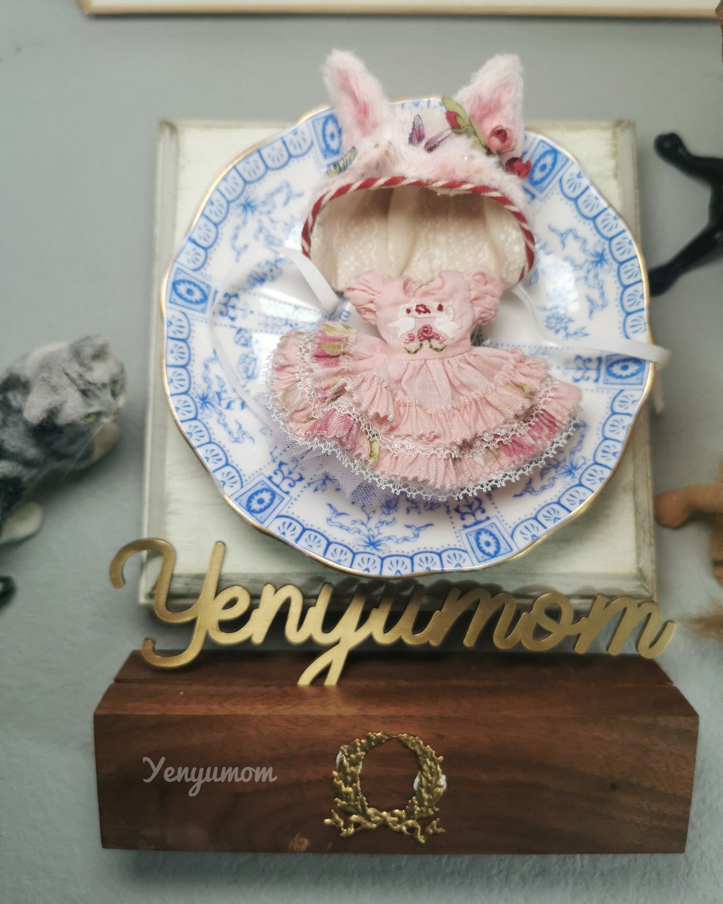 【Yenyumom】Clover Kitty Pink Dress Set / Petite Blythe