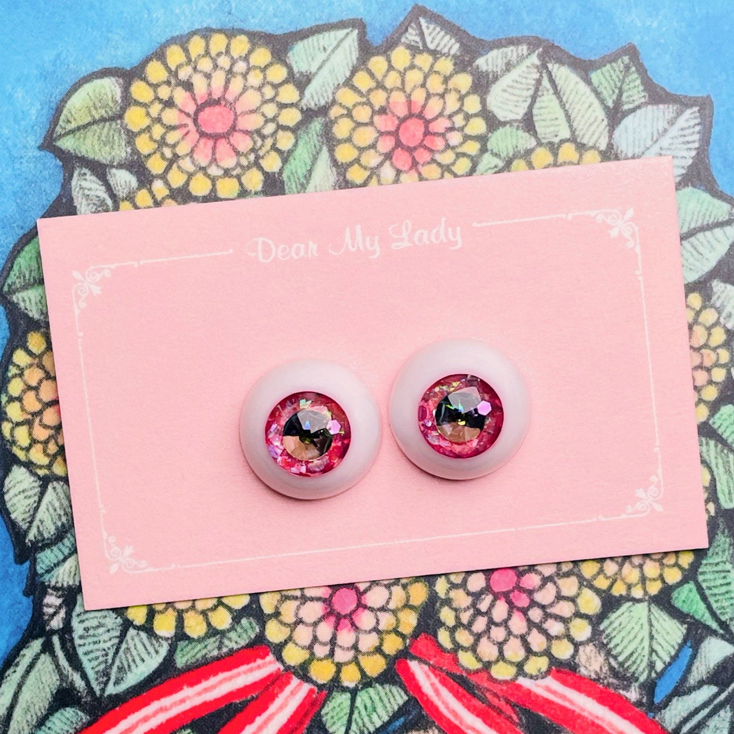 [Dear My Lady] Semi-resin sparkling bubble gum dark pink and black pupils/12mm BJD Cocoriang AngelPhilia 4 points 6 points