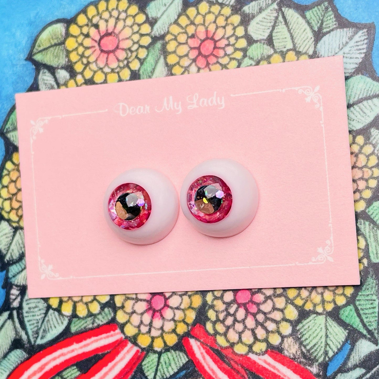 [Dear My Lady] Semi-resin sparkling bubble gum dark pink and black pupils/12mm BJD Cocoriang AngelPhilia 4 points 6 points