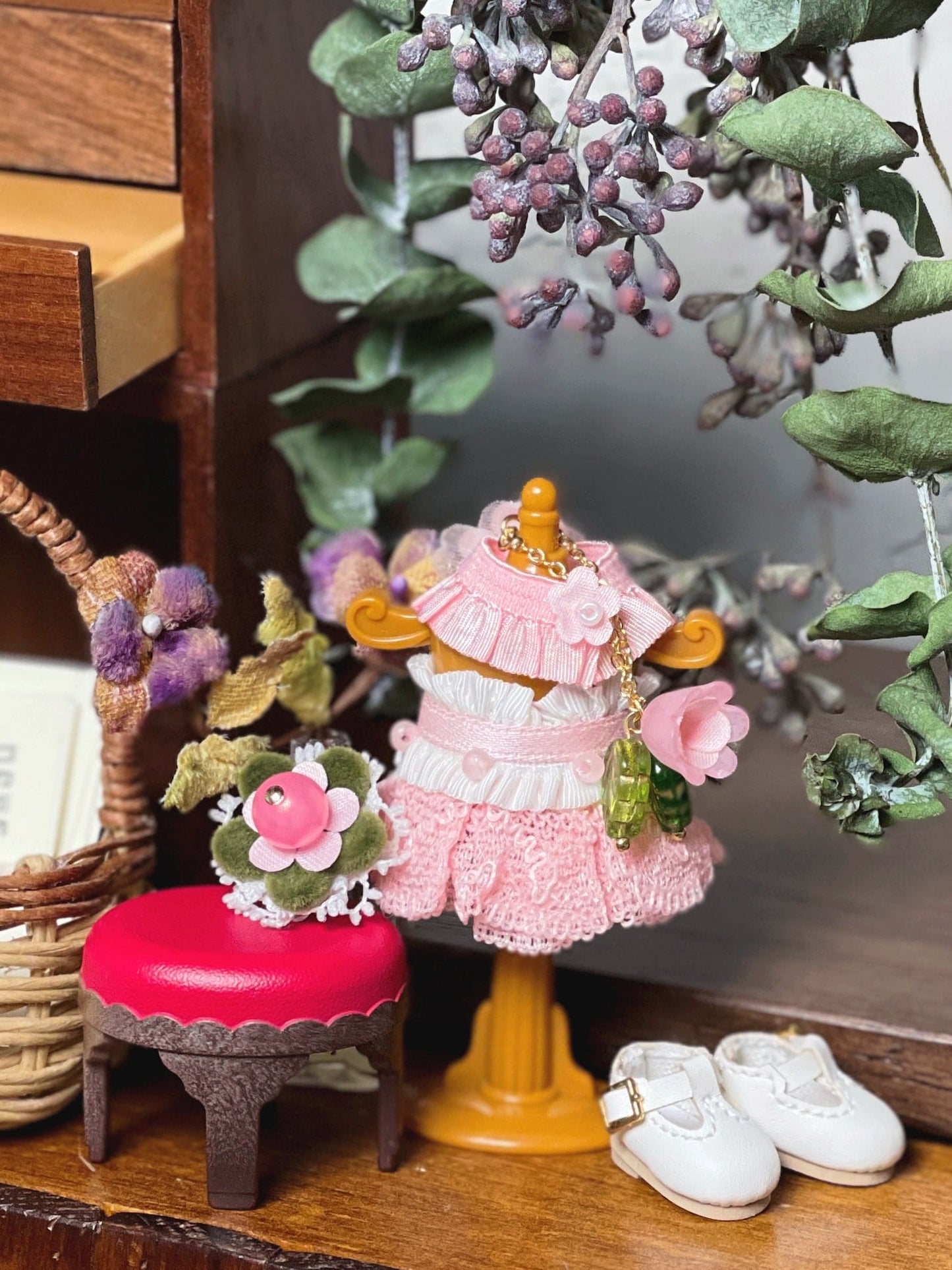 【TrioRhombus小角落】花季小洋裝套組 多色 / BJD kumukuku 小寵 甜心小熊 1/12 - 紀物書館+JiWu Bookstore