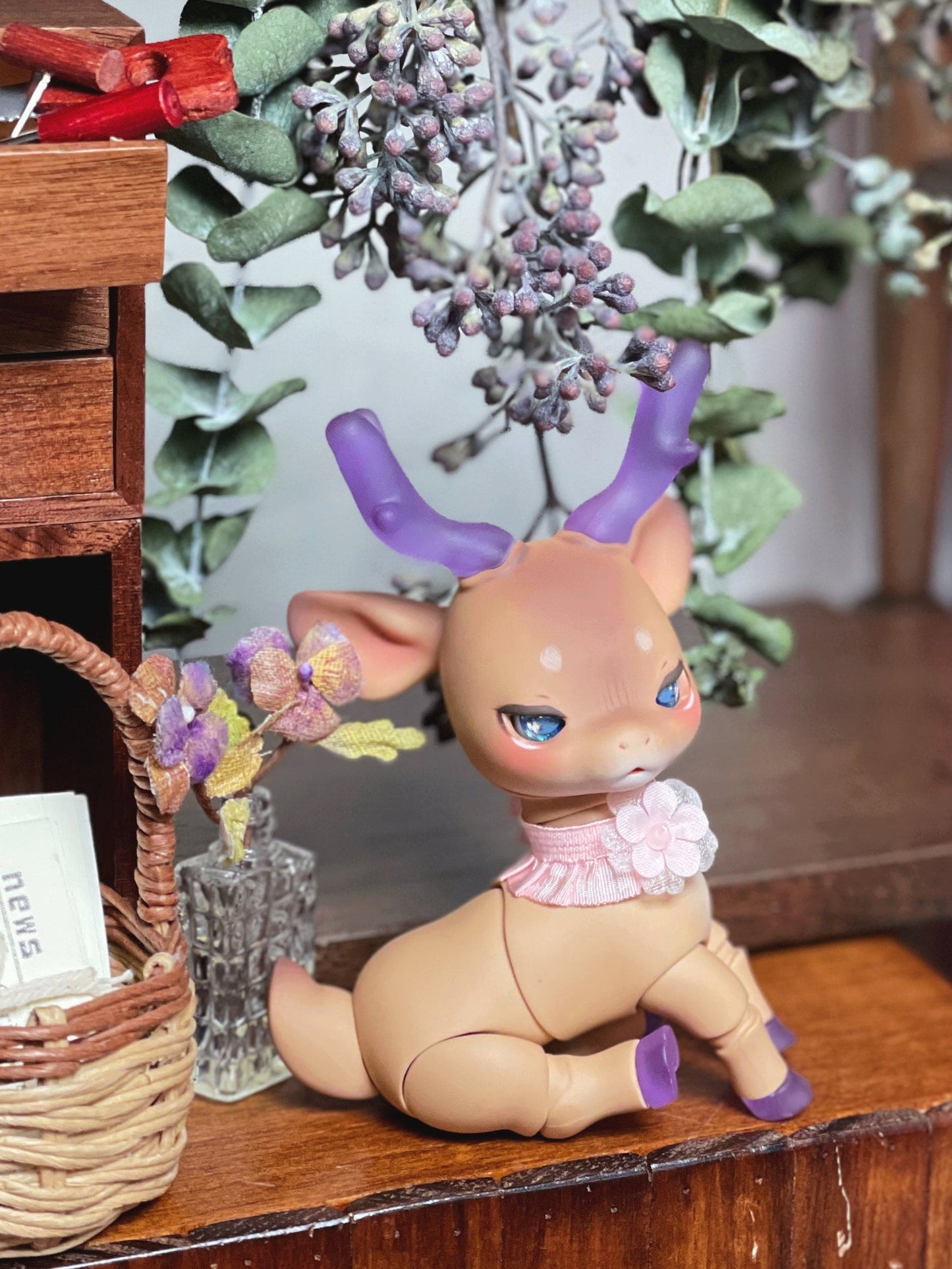 【Dear My Lady】半樹脂閃眼 泡泡糖 藍白星瞳 / 10mm BJD kumukuku Cocoriang OBITSU OB11 - 紀物書館+JiWu Bookstore