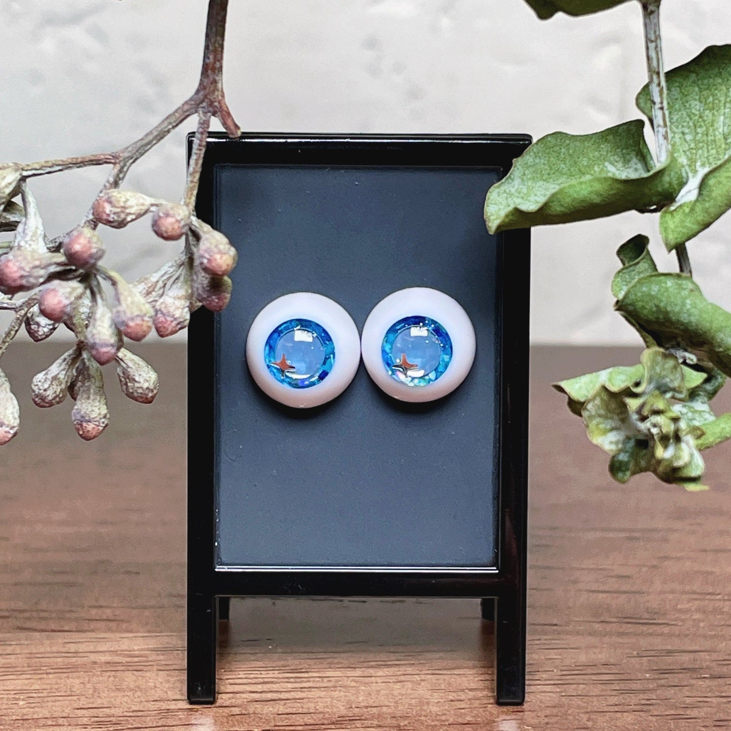 【Dear My Lady】半樹脂閃眼 泡泡糖 藍白星瞳 / 10mm BJD kumukuku Cocoriang OBITSU OB11 - 紀物書館+JiWu Bookstore