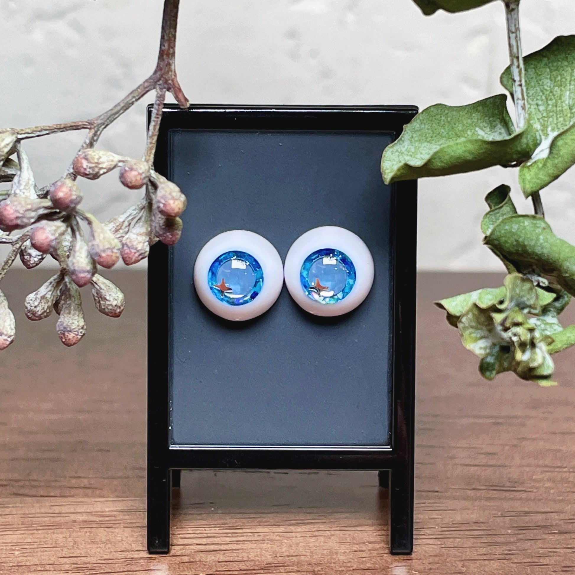 【Dear My Lady】半樹脂閃眼 泡泡糖 藍白星瞳 / 10mm BJD kumukuku Cocoriang OBITSU OB11 - 紀物書館+JiWu Bookstore