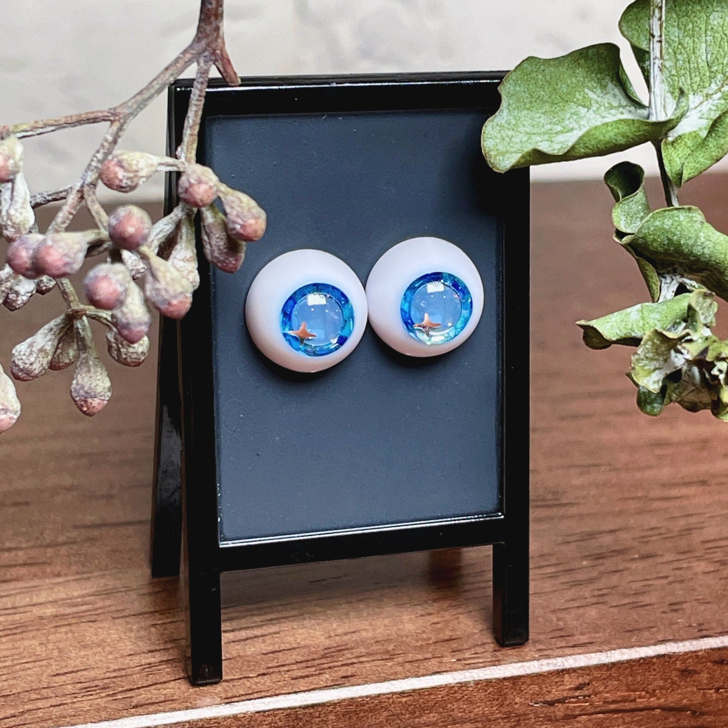 【Dear My Lady】半樹脂閃眼 泡泡糖 藍白星瞳 / 10mm BJD kumukuku Cocoriang OBITSU OB11 - 紀物書館+JiWu Bookstore