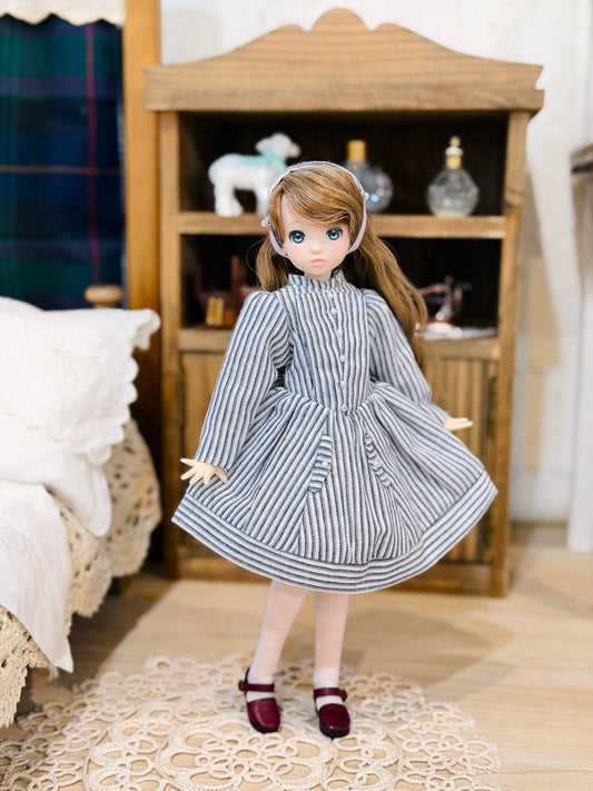 【Licca Castle】Galum Collection 24 條紋澎澎袖洋裝組 / 22cm Pureneemo OB22 ruruko
