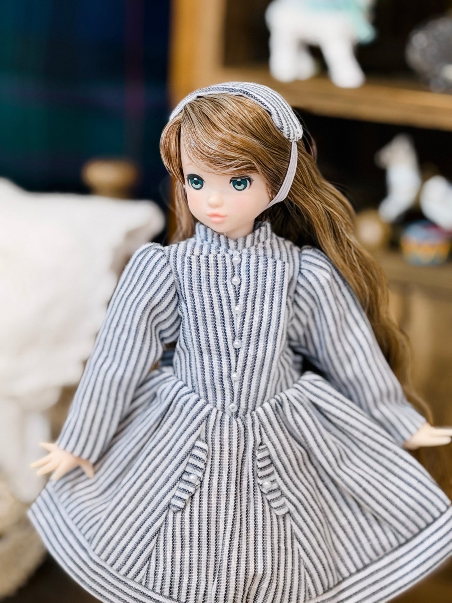 【Licca Castle】Galum Collection 24 條紋澎澎袖洋裝組 / 22cm Pureneemo OB22 ruruko