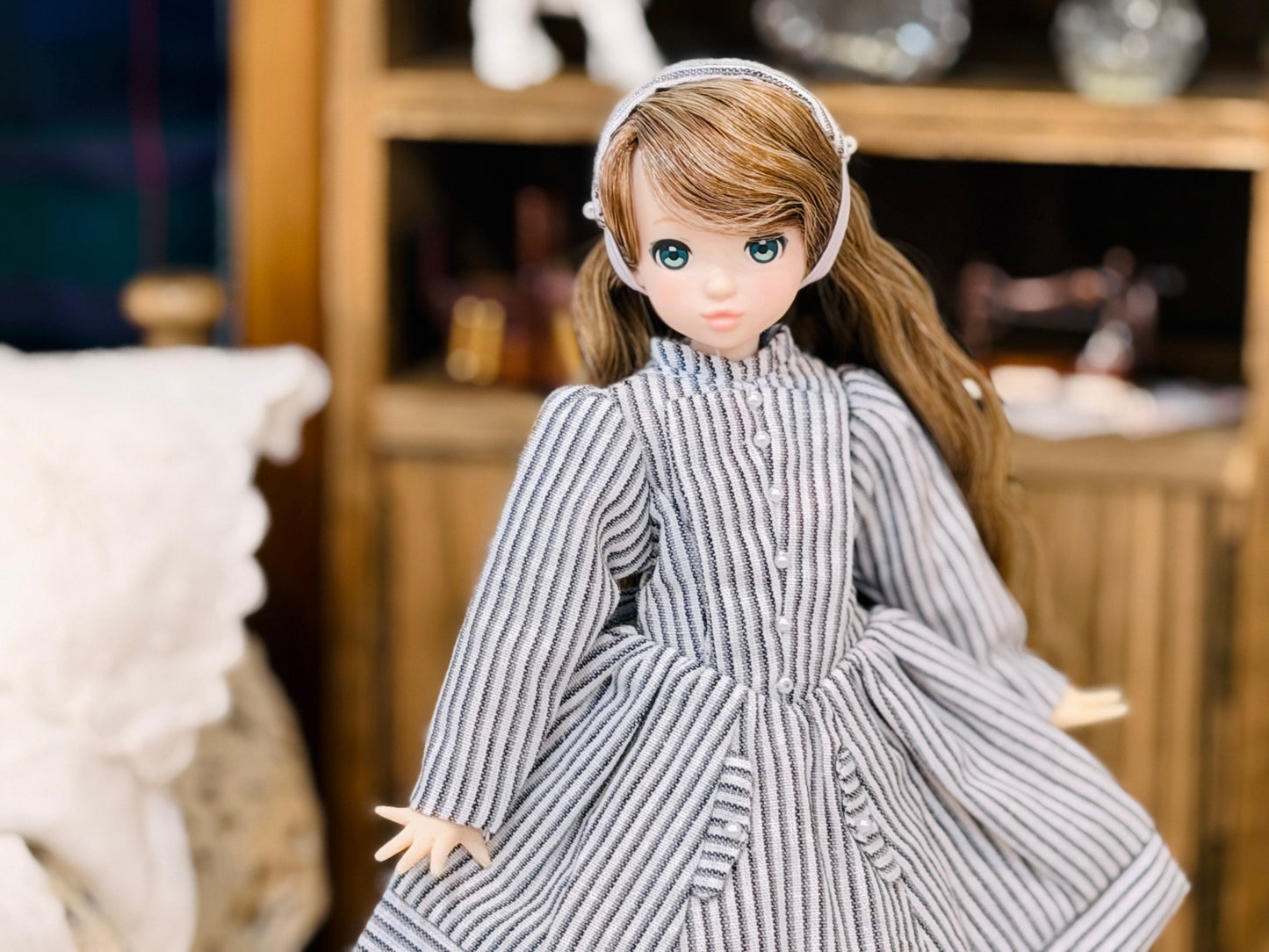 【Licca Castle】Galum Collection 24 條紋澎澎袖洋裝組 / 22cm Pureneemo OB22 ruruko