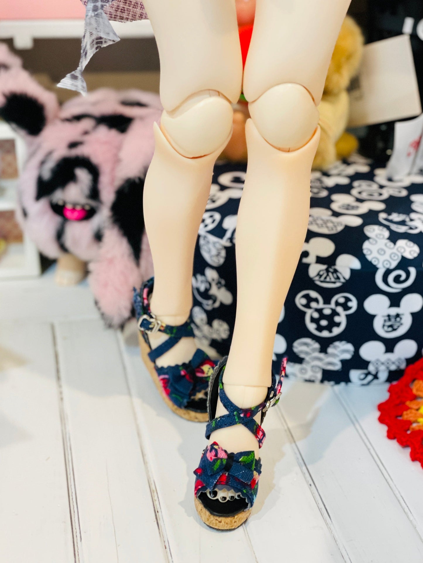 【Angel Philia】楔型跟蝴蝶結涼鞋 多色 / AP MDD AZONE OBITSU BJD 4分 四分 - 紀物書館+JiWu Bookstore