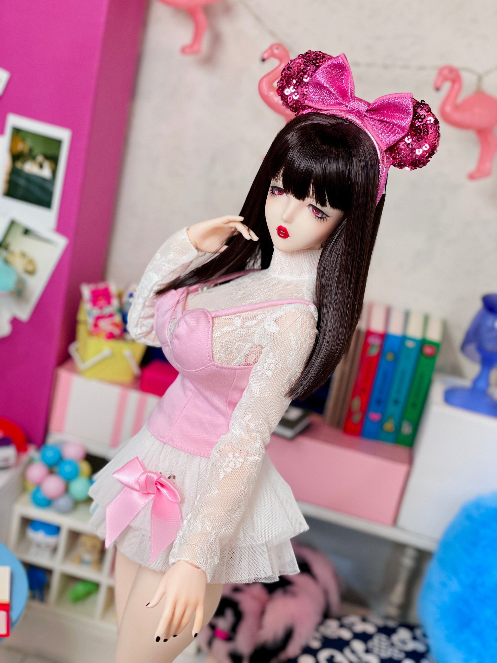 【Dear My Lady】半樹脂閃眼 櫻花 愛心瞳 小虹膜 / 16mm BJD 1/3 1/4 iMdaDoll AngelPhilia - 紀物書館+JiWu Bookstore