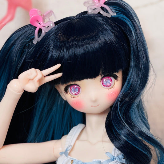 【Dear My Lady】半樹脂閃眼 櫻花 淺紫蝴蝶結 / 16mm BJD 1/3 1/4 iMdaDoll AngelPhilia - 紀物書館+JiWu Bookstore