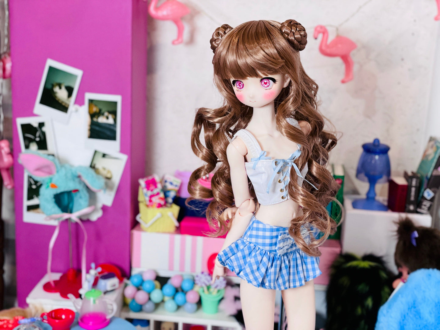 【Dear My Lady】半樹脂閃眼 櫻花 愛心蝴蝶結 / 16mm BJD 1/3 1/4 iMdaDoll AngelPhilia - 紀物書館+JiWu Bookstore