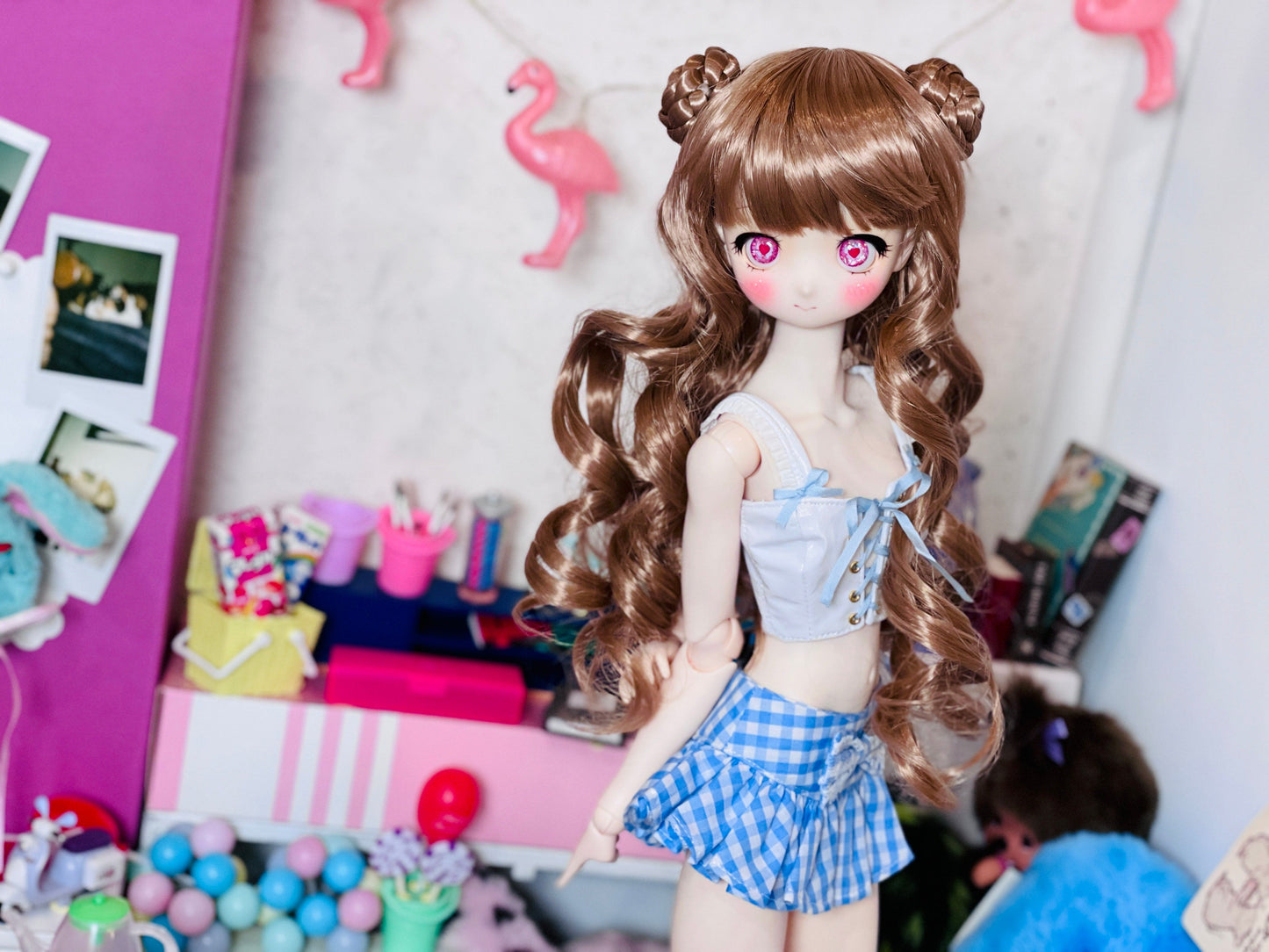 【Dear My Lady】半樹脂閃眼 櫻花 愛心蝴蝶結 / 16mm BJD 1/3 1/4 iMdaDoll AngelPhilia - 紀物書館+JiWu Bookstore