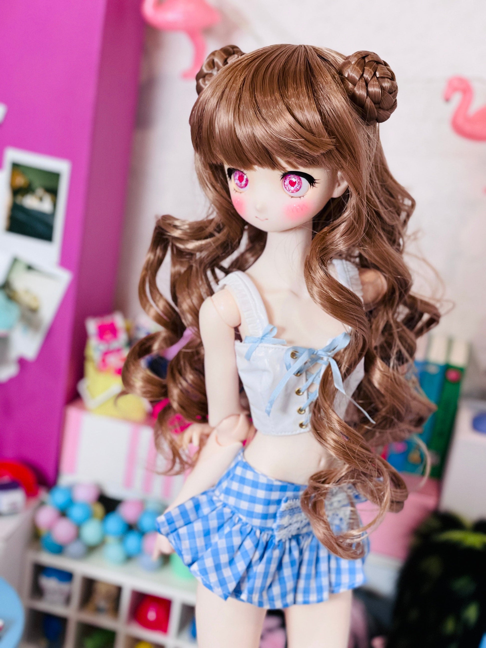 【Dear My Lady】半樹脂閃眼 櫻花 愛心蝴蝶結 / 16mm BJD 1/3 1/4 iMdaDoll AngelPhilia - 紀物書館+JiWu Bookstore