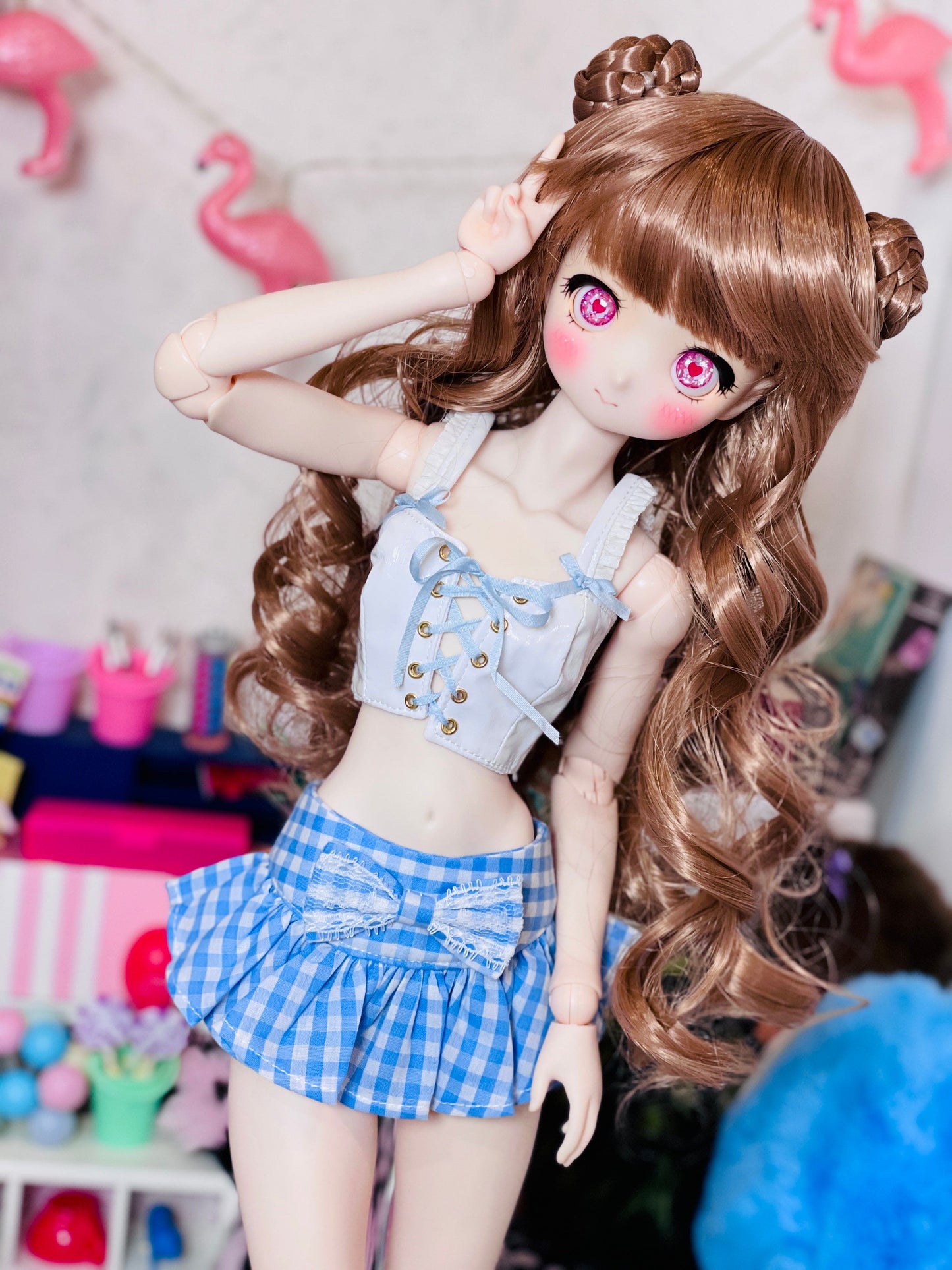 【Dear My Lady】半樹脂閃眼 櫻花 愛心蝴蝶結 / 16mm BJD 1/3 1/4 iMdaDoll AngelPhilia - 紀物書館+JiWu Bookstore