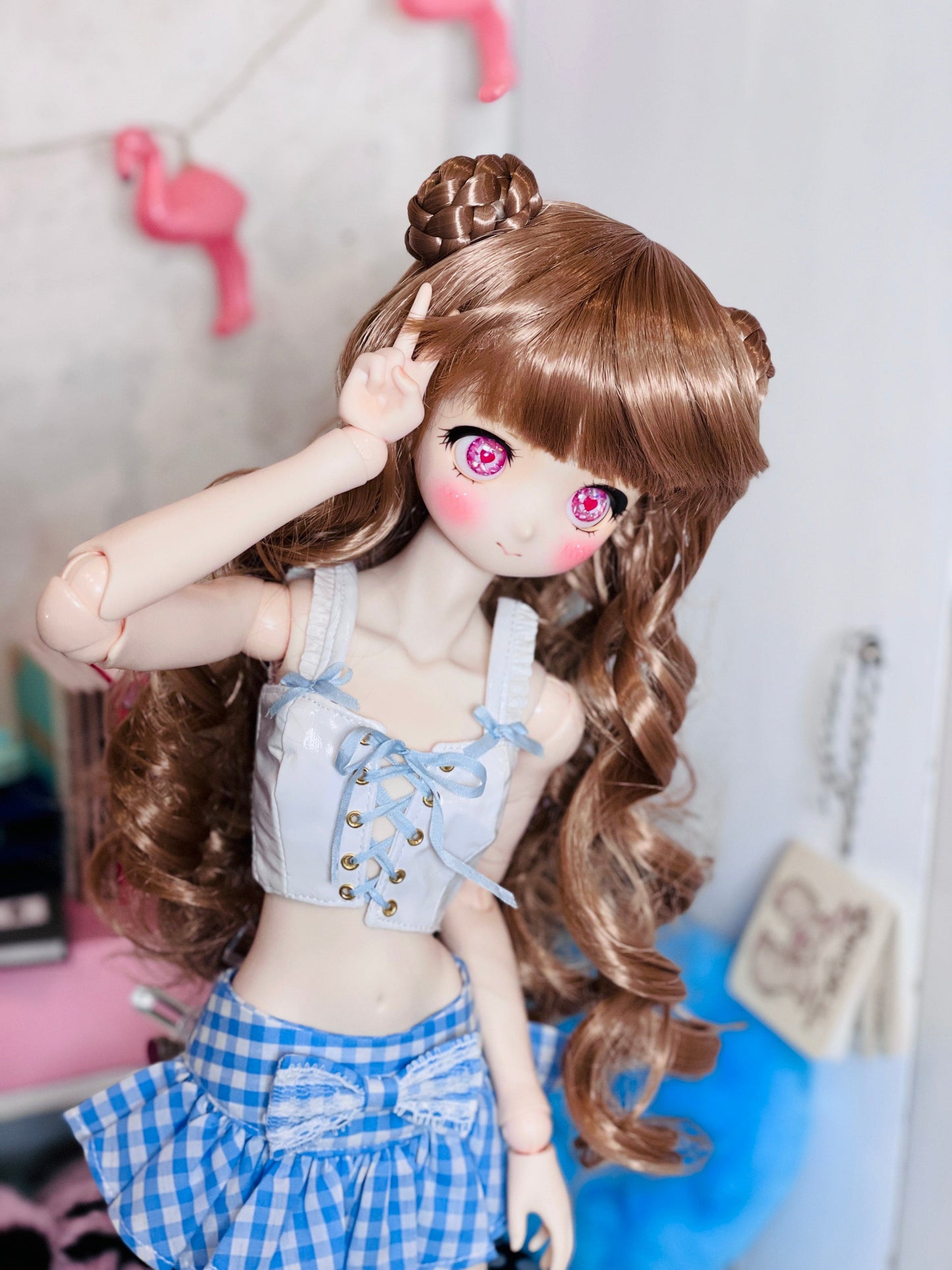 【Dear My Lady】半樹脂閃眼 櫻花 愛心蝴蝶結 / 16mm BJD 1/3 1/4 iMdaDoll AngelPhilia - 紀物書館+JiWu Bookstore