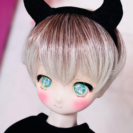 【Dear My Lady】半樹脂閃眼 哈密瓜 淺紫蝴蝶結 / 16mm BJD 1/3 1/4 iMdaDoll AngelPhilia - 紀物書館+JiWu Bookstore