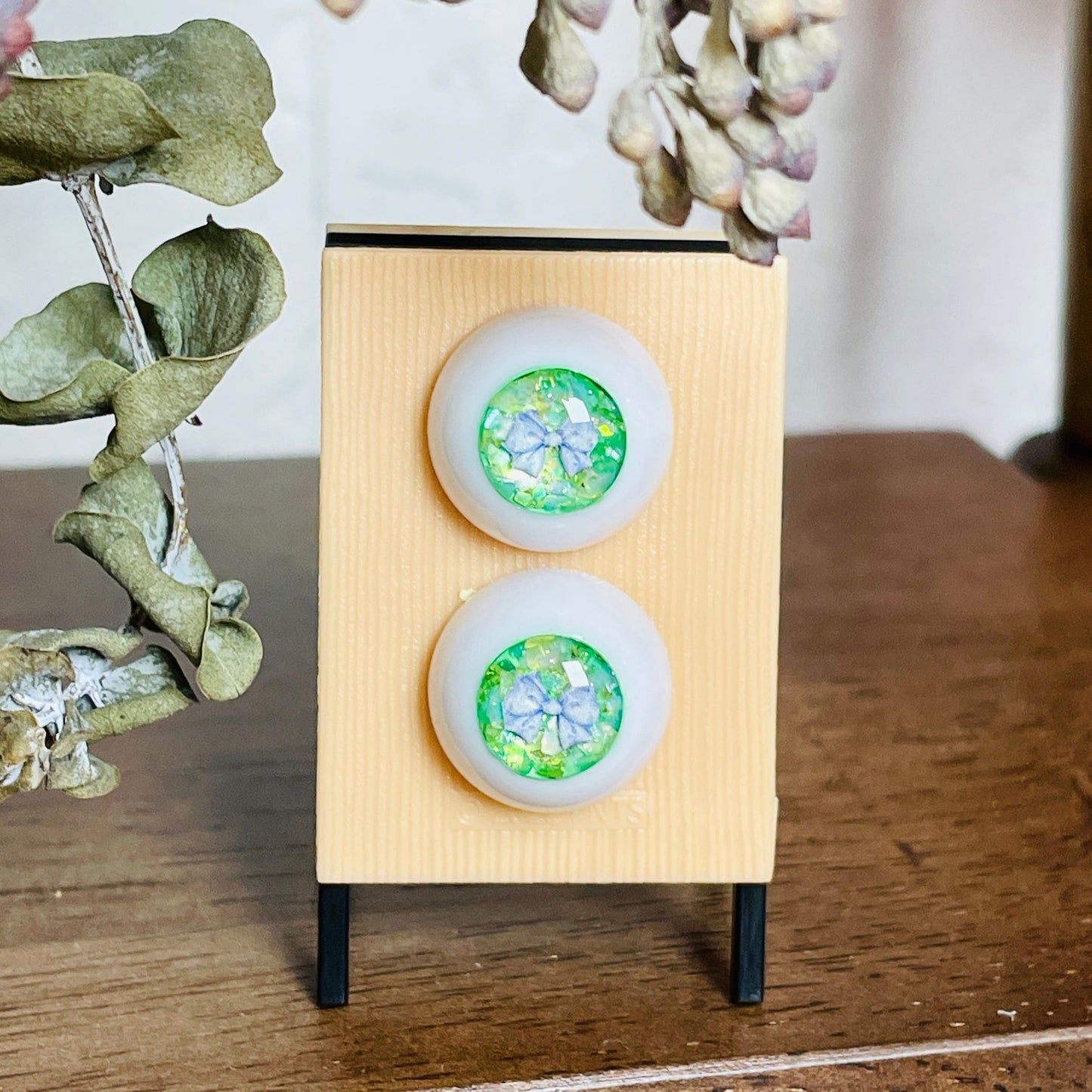 【Dear My Lady】半樹脂閃眼 哈密瓜 淺紫蝴蝶結 / 16mm BJD 1/3 1/4 iMdaDoll AngelPhilia - 紀物書館+JiWu Bookstore