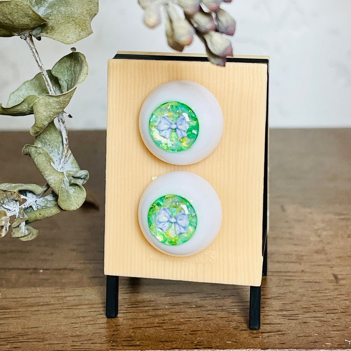 【Dear My Lady】半樹脂閃眼 哈密瓜 淺紫蝴蝶結 / 16mm BJD 1/3 1/4 iMdaDoll AngelPhilia - 紀物書館+JiWu Bookstore