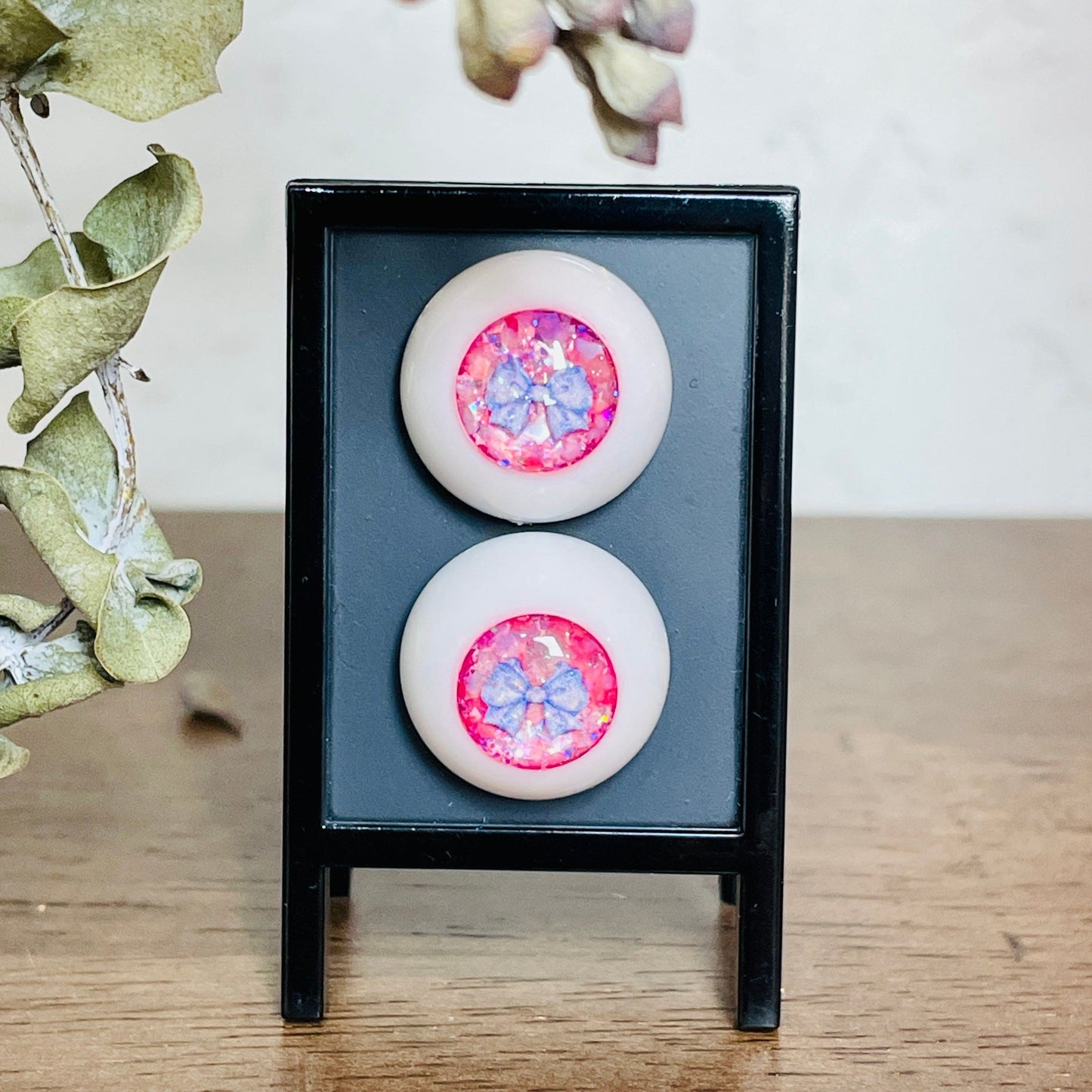 【Dear My Lady】半樹脂閃眼 櫻花 淺紫蝴蝶結 / 16mm BJD 1/3 1/4 iMdaDoll AngelPhilia - 紀物書館+JiWu Bookstore