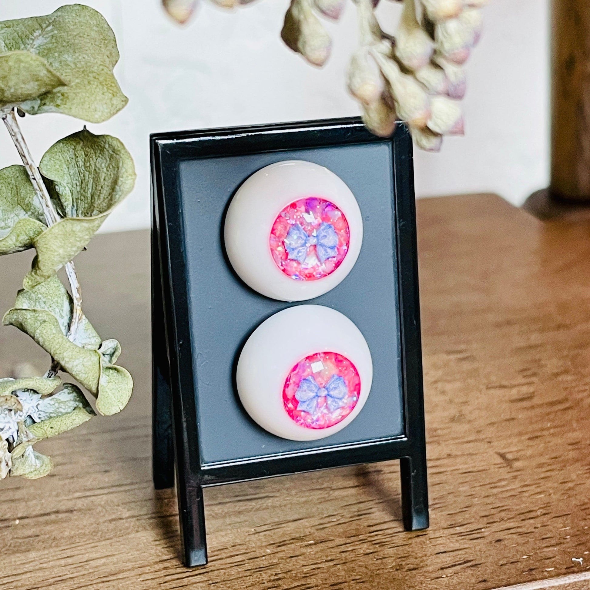 【Dear My Lady】半樹脂閃眼 櫻花 淺紫蝴蝶結 / 16mm BJD 1/3 1/4 iMdaDoll AngelPhilia - 紀物書館+JiWu Bookstore