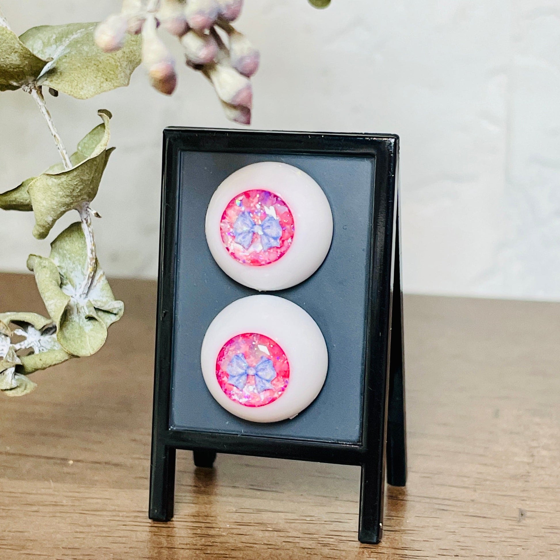 【Dear My Lady】半樹脂閃眼 櫻花 淺紫蝴蝶結 / 16mm BJD 1/3 1/4 iMdaDoll AngelPhilia - 紀物書館+JiWu Bookstore