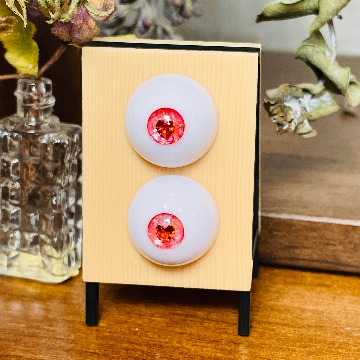 【Dear My Lady】半樹脂閃眼 櫻花 愛心鑽瞳 小虹膜 / 16mm BJD 1/3 1/4 iMdaDoll AngelPhilia - 紀物書館+JiWu Bookstore