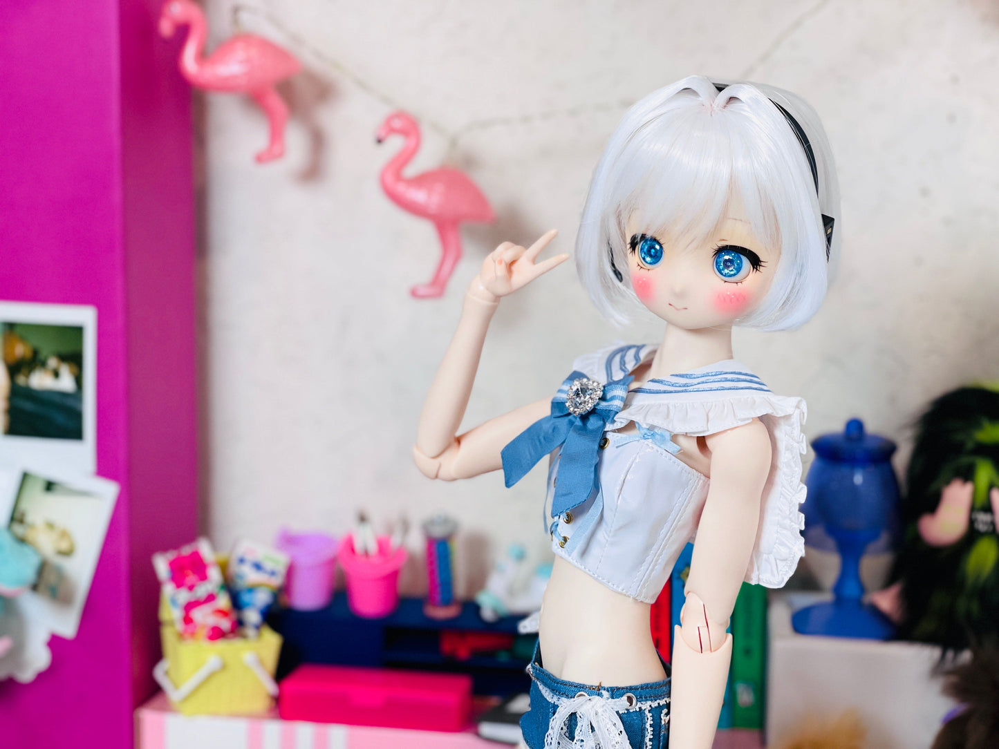 【Dear My Lady】半樹脂閃眼 海洋寶藏 深藍鑽瞳 / 16mm BJD 1/3 1/4 iMdaDoll AngelPhilia - 紀物書館+JiWu Bookstore