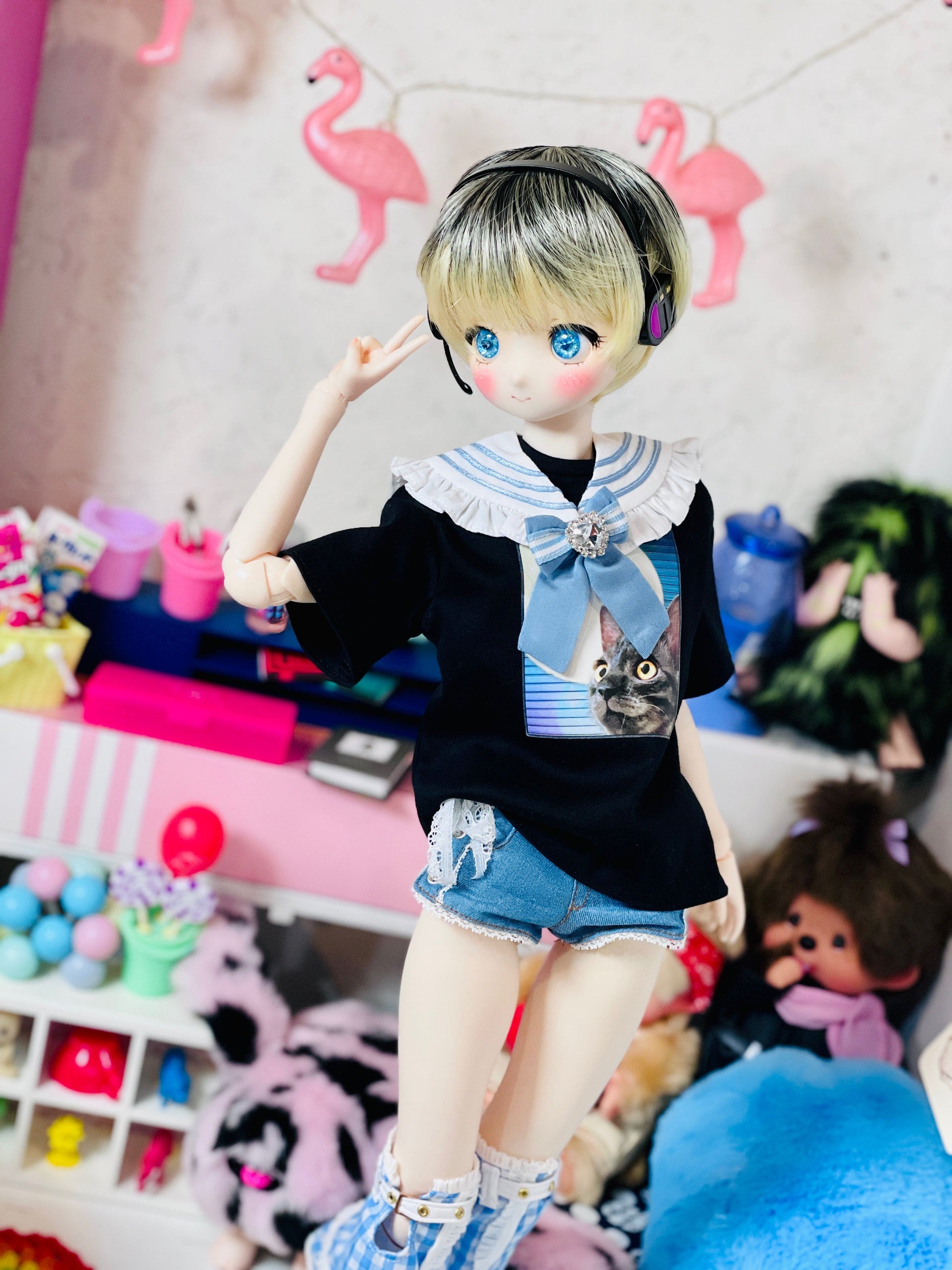 【Dear My Lady】半樹脂閃眼 海洋寶藏 深藍愛心瞳 / 16mm BJD 1/3 1/4 iMdaDoll AngelPhilia - 紀物書館+JiWu Bookstore