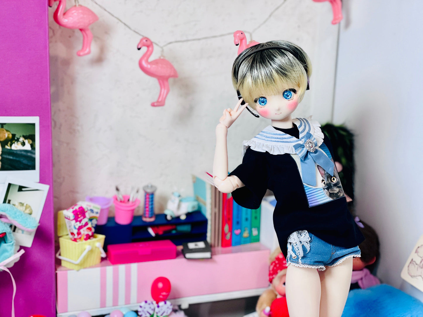 【Dear My Lady】半樹脂閃眼 海洋寶藏 深藍愛心瞳 / 16mm BJD 1/3 1/4 iMdaDoll AngelPhilia - 紀物書館+JiWu Bookstore