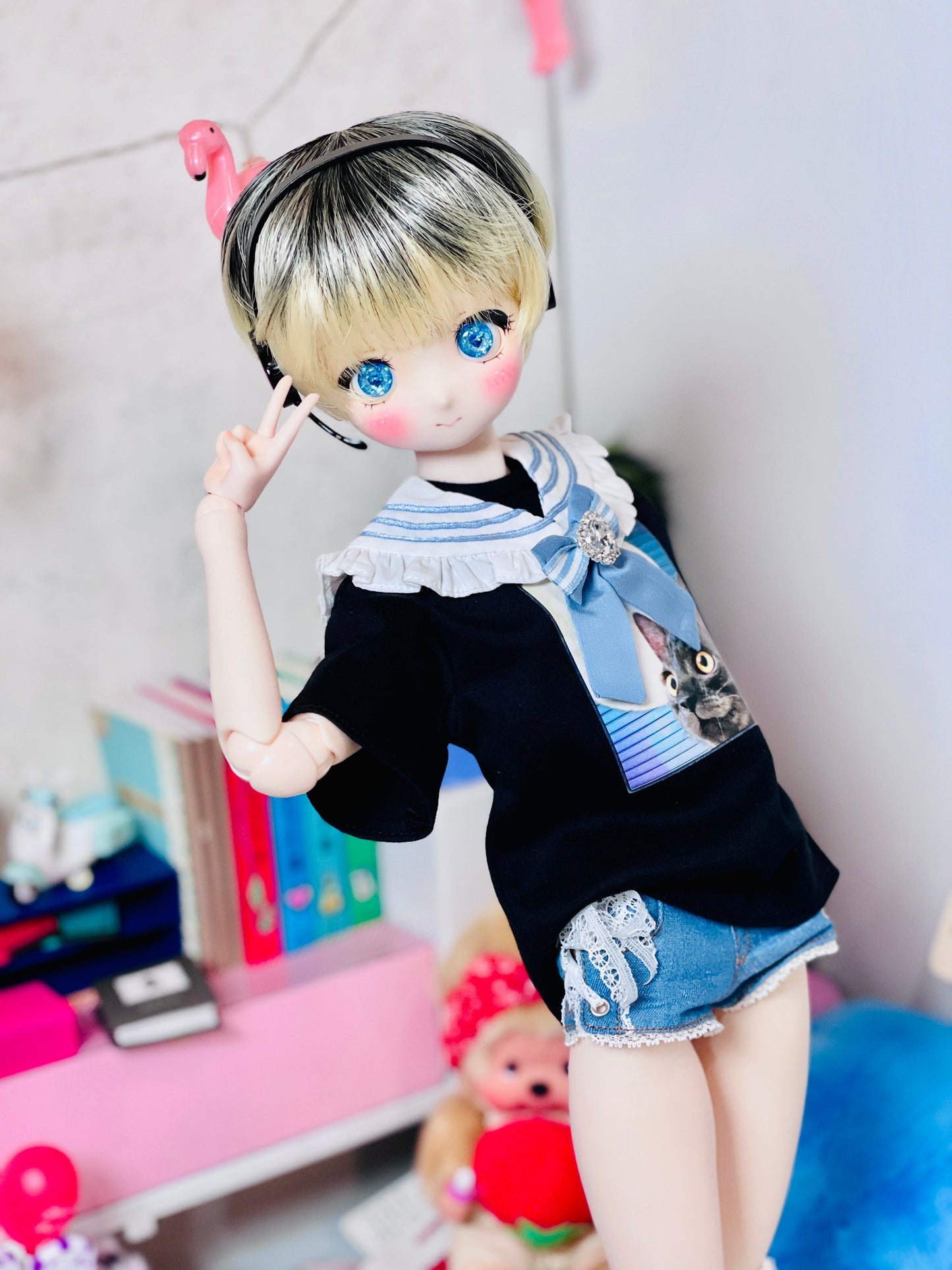 【Dear My Lady】半樹脂閃眼 海洋寶藏 深藍愛心瞳 / 16mm BJD 1/3 1/4 iMdaDoll AngelPhilia - 紀物書館+JiWu Bookstore
