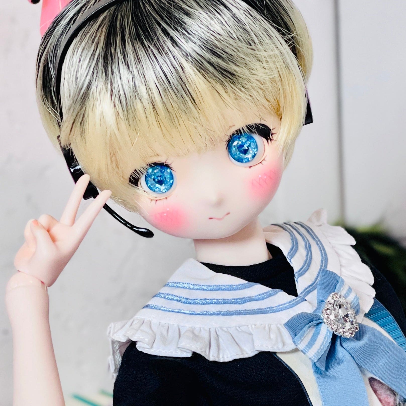 【Dear My Lady】半樹脂閃眼 海洋寶藏 深藍愛心瞳 / 16mm BJD 1/3 1/4 iMdaDoll AngelPhilia - 紀物書館+JiWu Bookstore