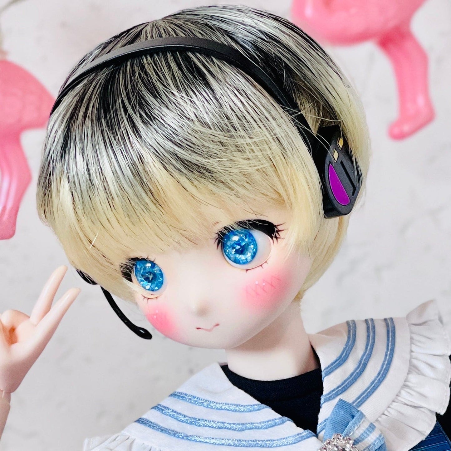 【Dear My Lady】半樹脂閃眼 海洋寶藏 深藍愛心瞳 / 16mm BJD 1/3 1/4 iMdaDoll AngelPhilia - 紀物書館+JiWu Bookstore