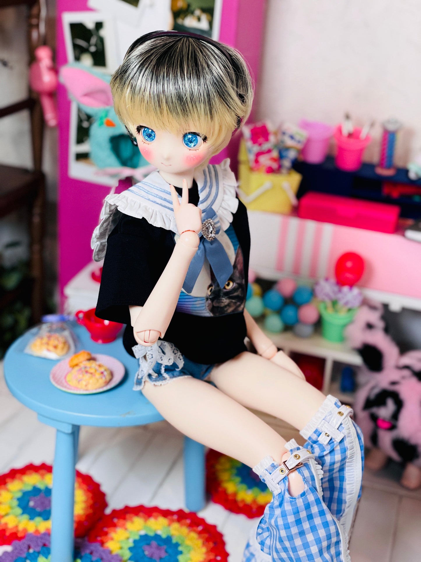 【Dear My Lady】半樹脂閃眼 海洋寶藏 深藍愛心瞳 / 16mm BJD 1/3 1/4 iMdaDoll AngelPhilia - 紀物書館+JiWu Bookstore