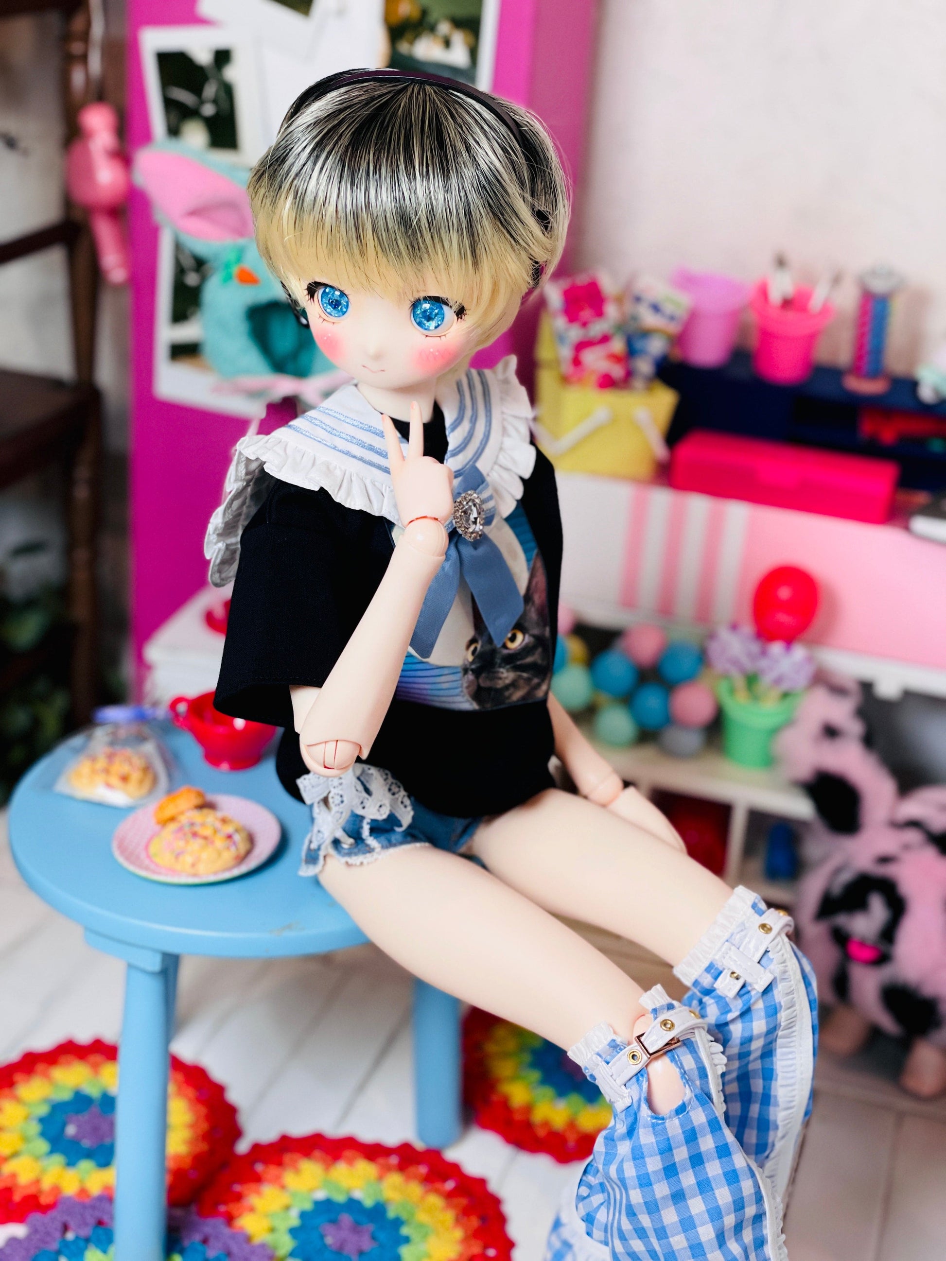 【Dear My Lady】半樹脂閃眼 海洋寶藏 深藍愛心瞳 / 16mm BJD 1/3 1/4 iMdaDoll AngelPhilia - 紀物書館+JiWu Bookstore