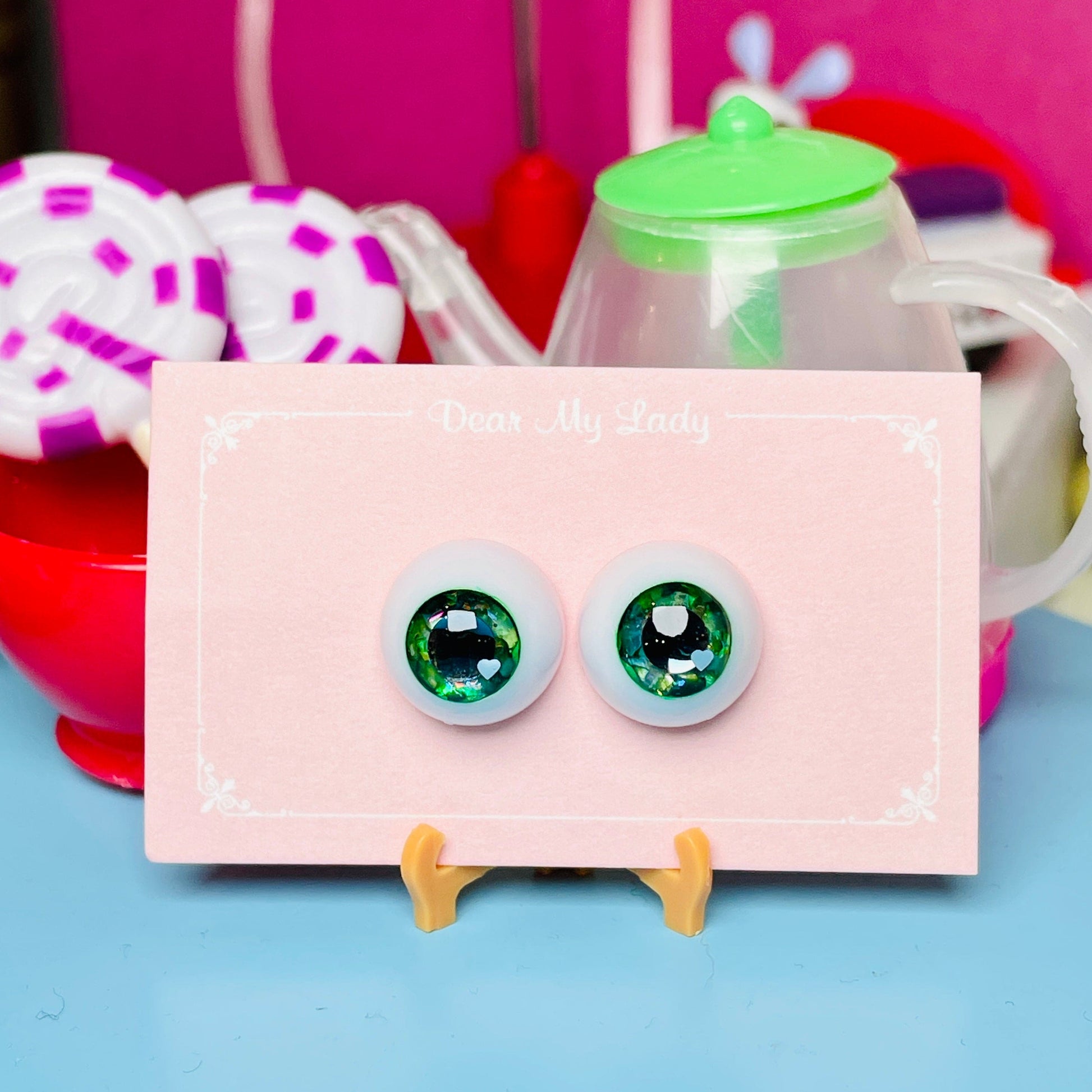 【Dear My Lady】半樹脂閃眼 抹茶 黑鑽瞳 小愛心 / 12mm BJD Cocoriang AngelPhilia 1/4 1/6 - 紀物書館+JiWu Bookstore