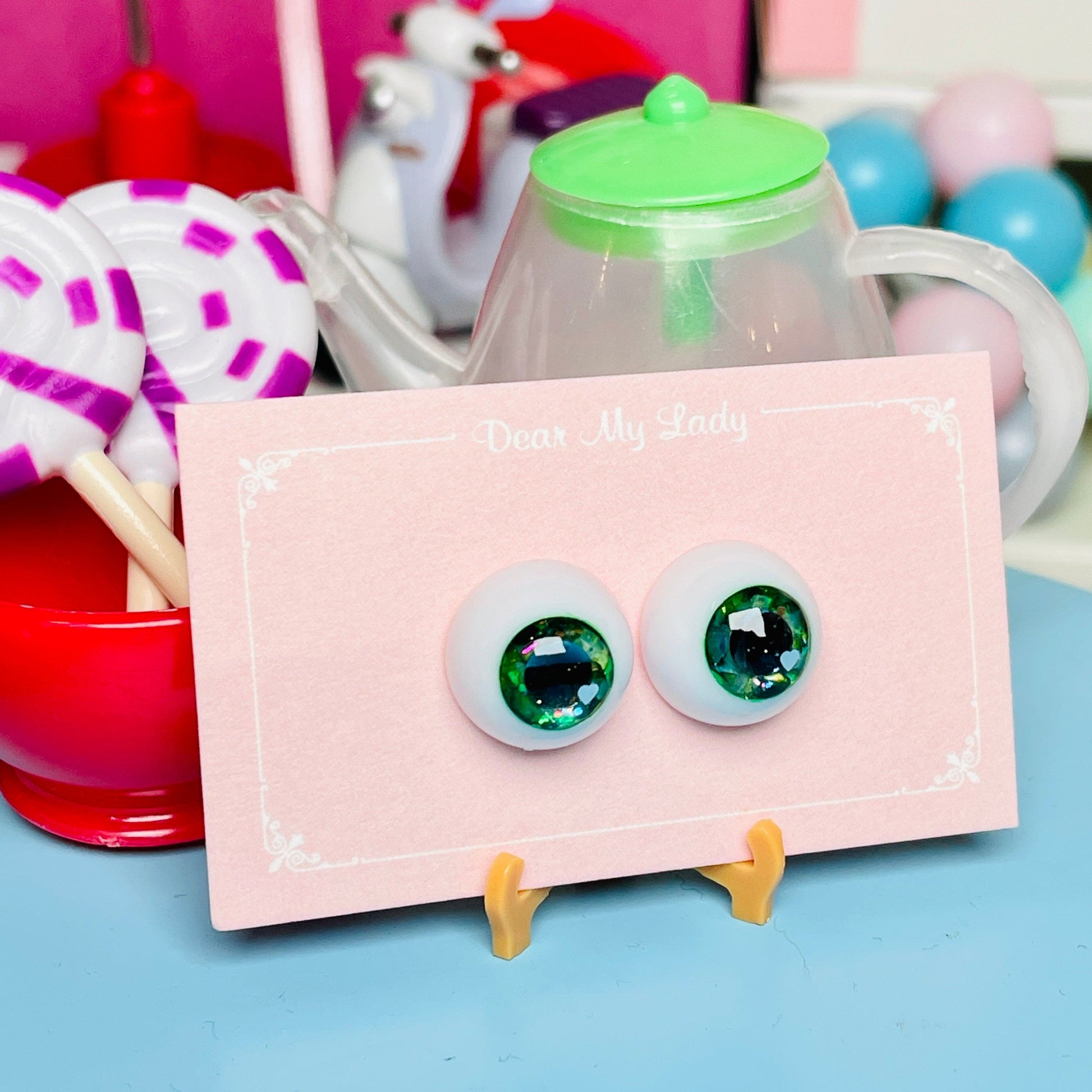 【Dear My Lady】半樹脂閃眼 抹茶 黑鑽瞳 小愛心 / 12mm BJD Cocoriang AngelPhilia 1/4 1/6 - 紀物書館+JiWu Bookstore