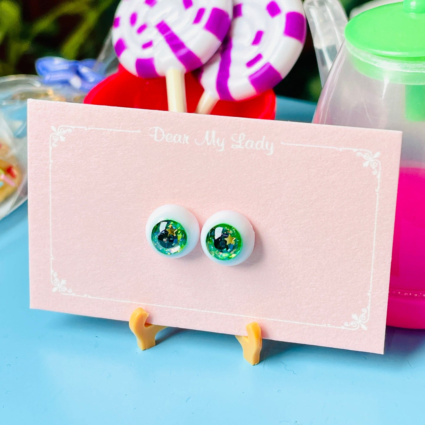 【Dear My Lady】半樹脂閃眼 抹茶 黑瞳 小星星 / 8mm BJD kumukuku Cocoriang OBITSU OB11 - 紀物書館+JiWu Bookstore