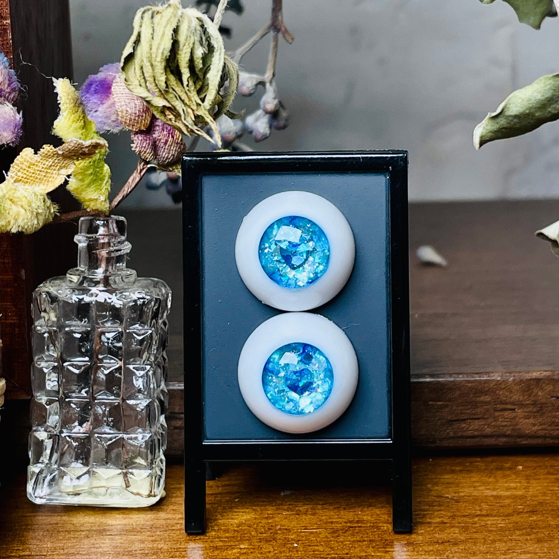 【Dear My Lady】半樹脂閃眼 海洋寶藏 深藍愛心瞳 / 16mm BJD 1/3 1/4 iMdaDoll AngelPhilia - 紀物書館+JiWu Bookstore