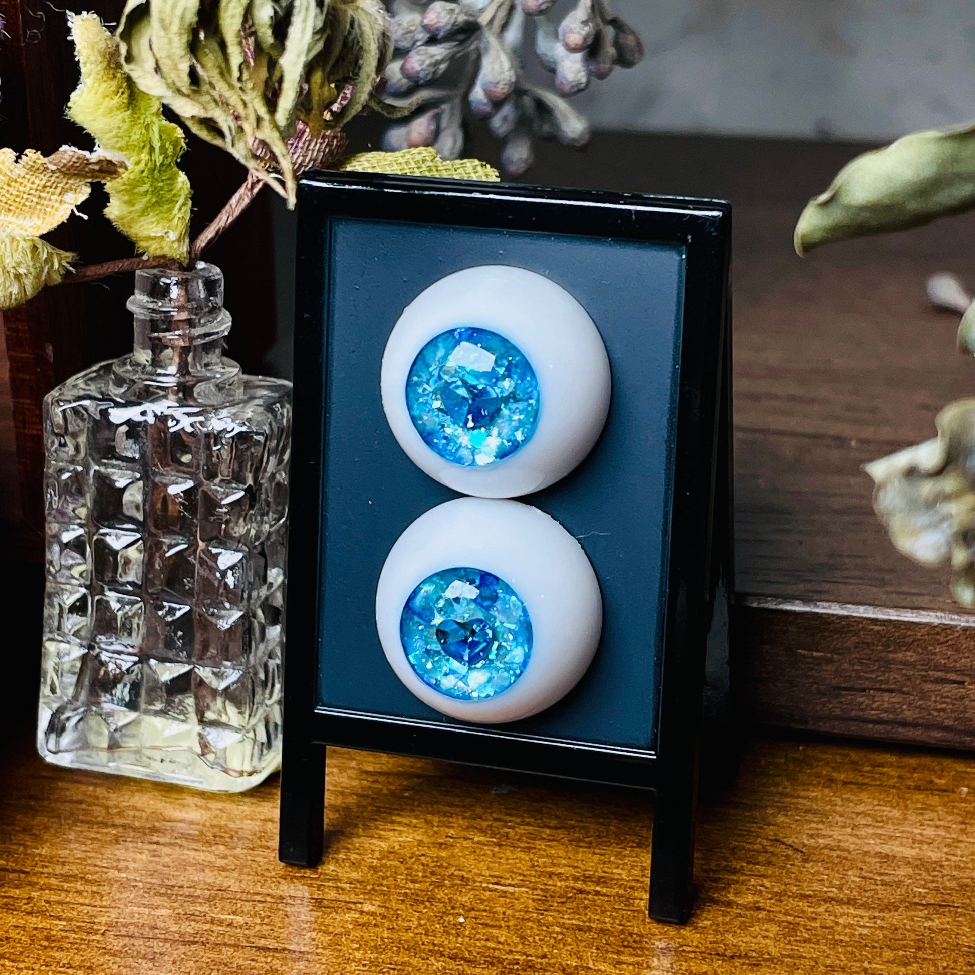 【Dear My Lady】半樹脂閃眼 海洋寶藏 深藍愛心瞳 / 16mm BJD 1/3 1/4 iMdaDoll AngelPhilia - 紀物書館+JiWu Bookstore