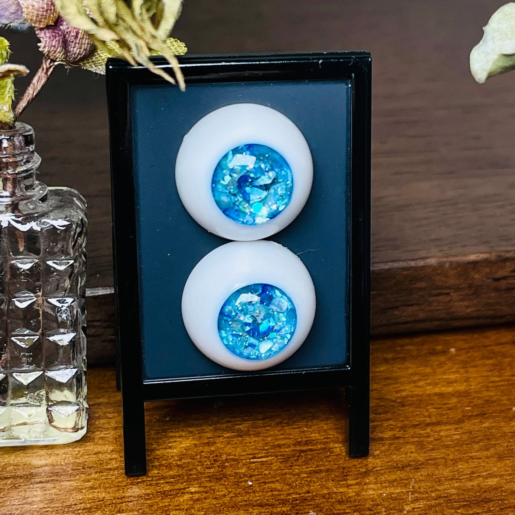 【Dear My Lady】半樹脂閃眼 海洋寶藏 深藍愛心瞳 / 16mm BJD 1/3 1/4 iMdaDoll AngelPhilia - 紀物書館+JiWu Bookstore