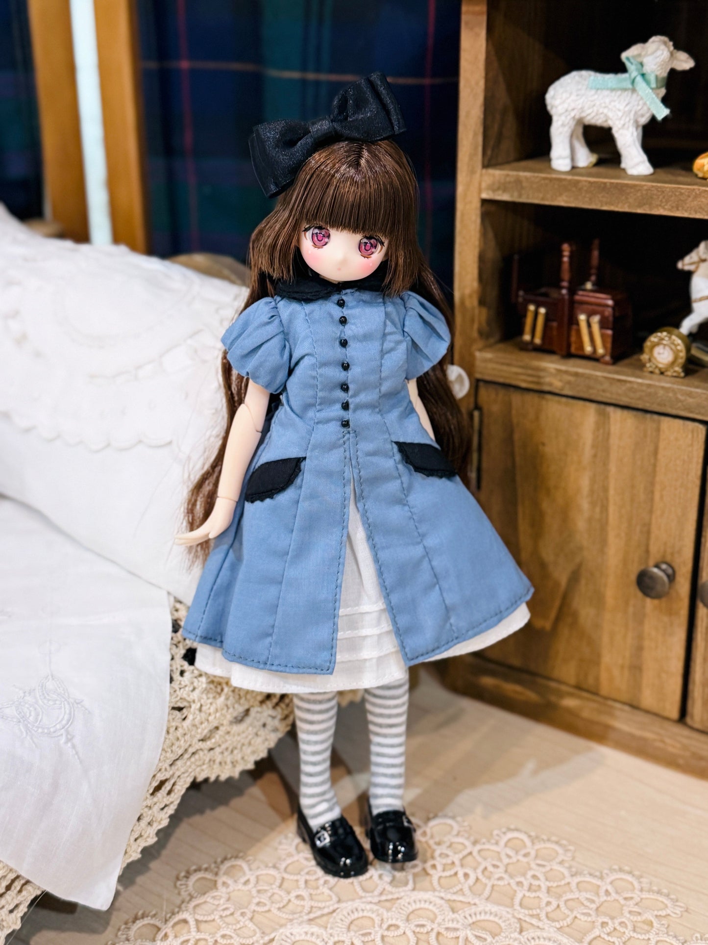 【Licca Castle】Galum Collection 27 泡泡袖藍洋裝套組 / 22cm Pureneemo OB22 ruruko